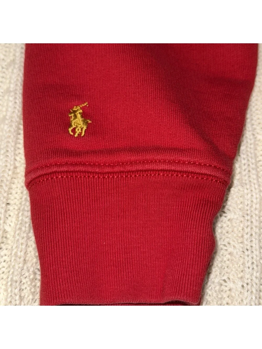 Polo Ralph Lauren Youth Boys L 14 Red Pullover Hoodie Logo Fleece Preppy Plaid